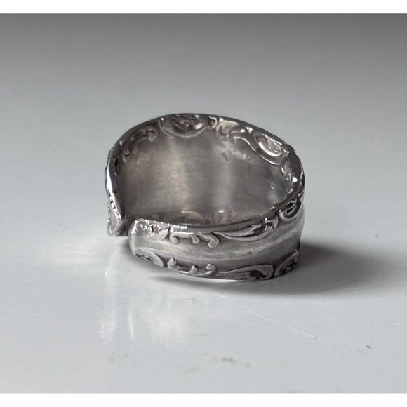Handmade Antique Silver Plated Spoon Ring: Rogers Bros Savoy, Size 8.5 - Picture 6 of 7